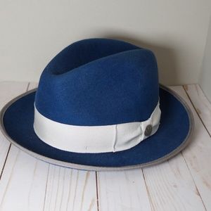Goorin Brothers Fedora Blue and Grey Size L Made in USA dapper classic heritage